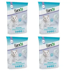 Sanicat Diamonds Silica Gel Cat Litter 3.8L x 4