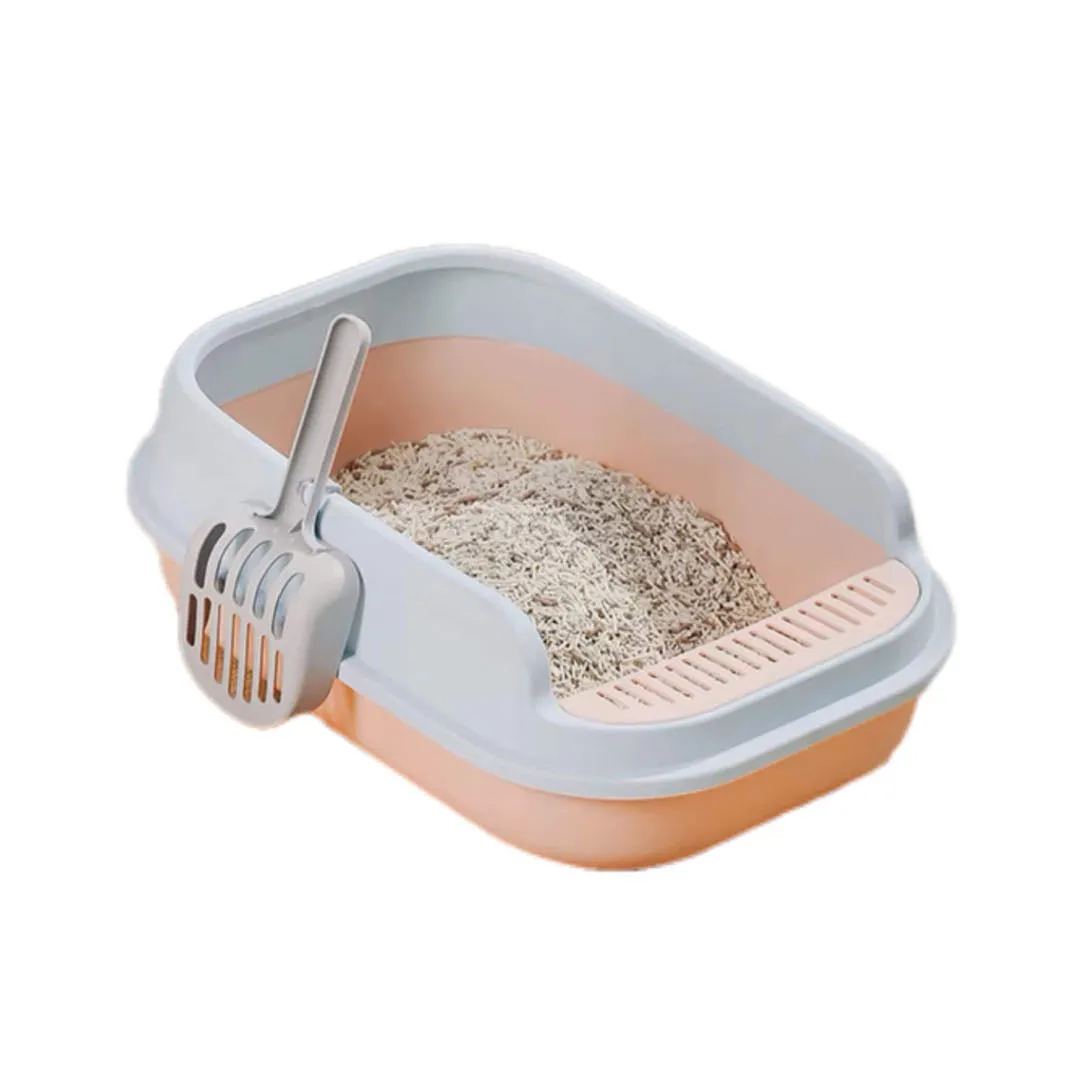 Semi-Enclosed Cat Litter Box with Large Capacity