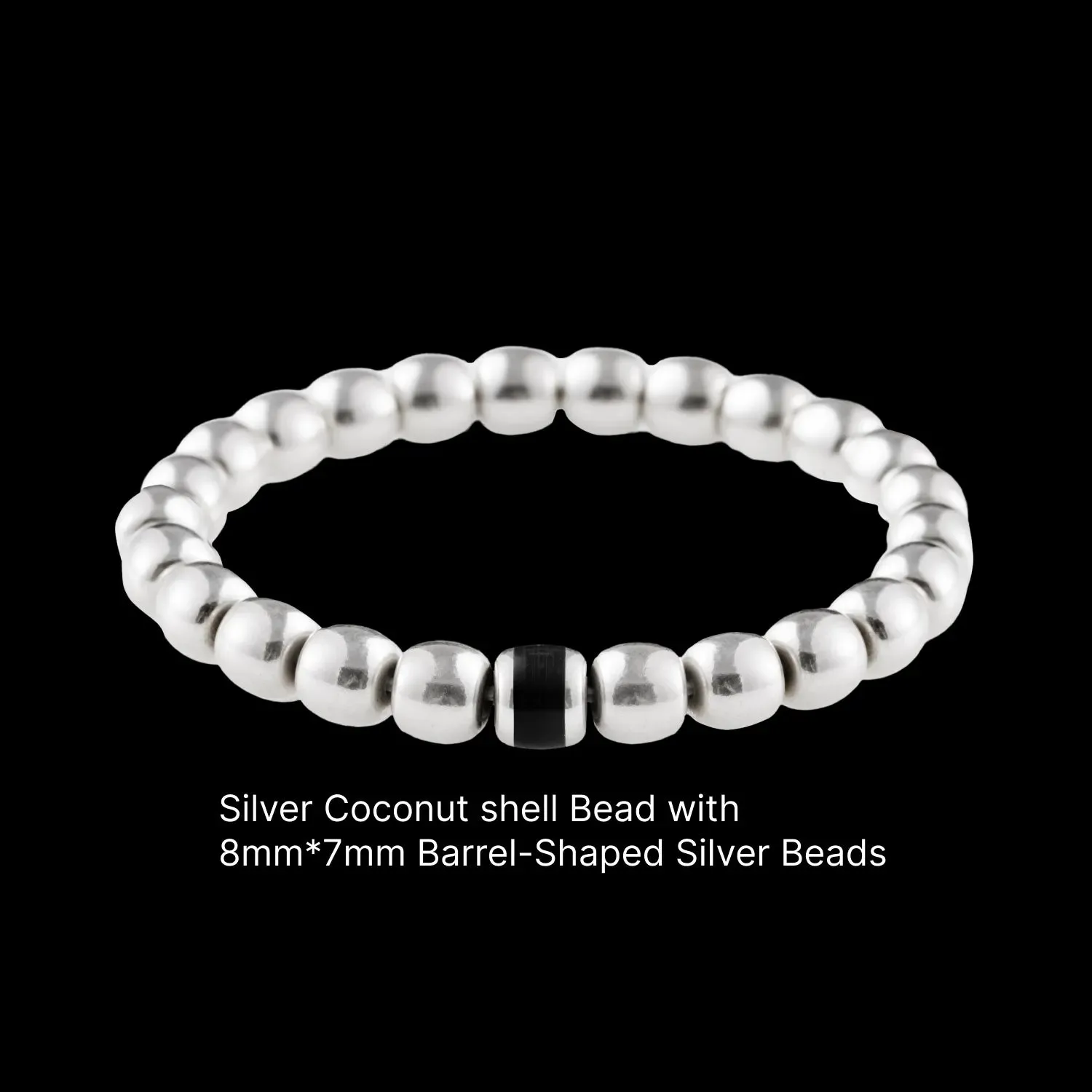 Silver Coconut Shell Bracelet