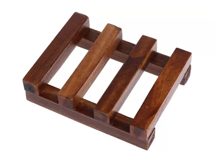 Small Dark Wood Soap Dish Tray