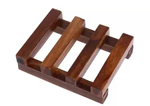 Small Dark Wood Soap Dish Tray