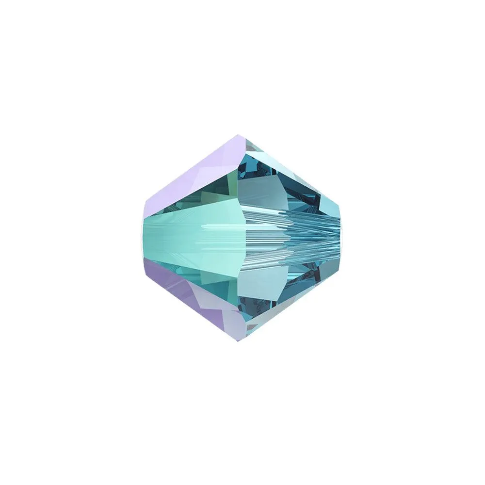 Swarovski (5328) 6mm Bicone Bead -  Aquamarine Shimmer  (Pack of 10)