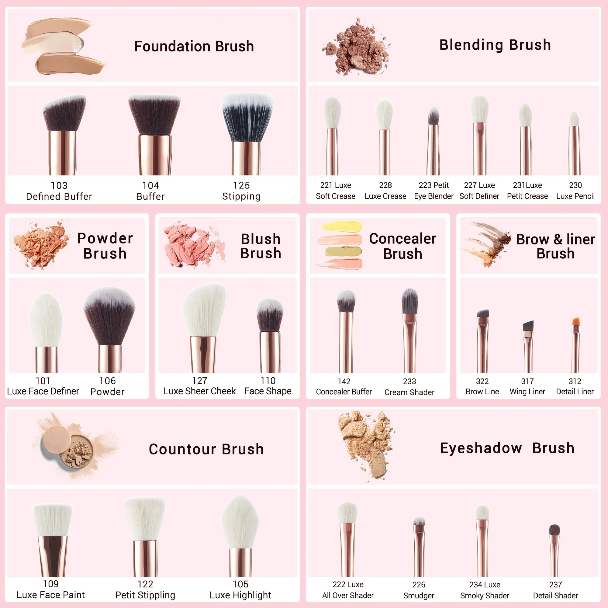 TEEK - Pure Tip Makeup Brush Sets