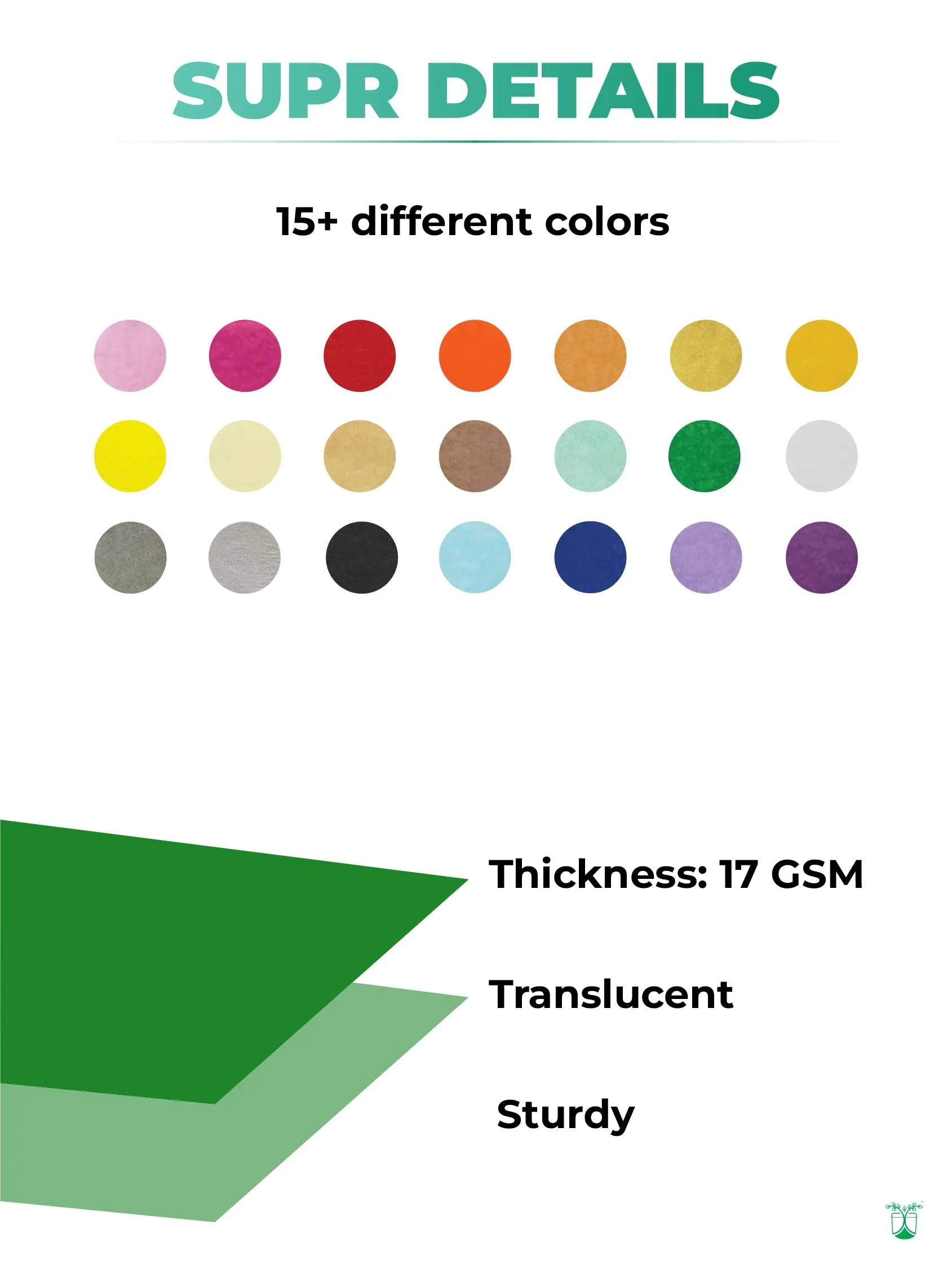 Tissue Paper (Grass Green) for Sustainable Packaging- MOQ 100 sheets