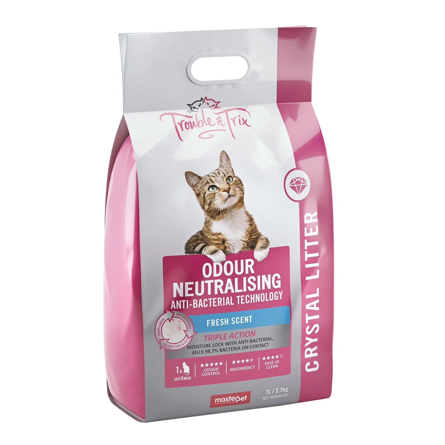 Trouble & Trix Odour Neutralising Anti-Bacterial Crystal Cat Litter