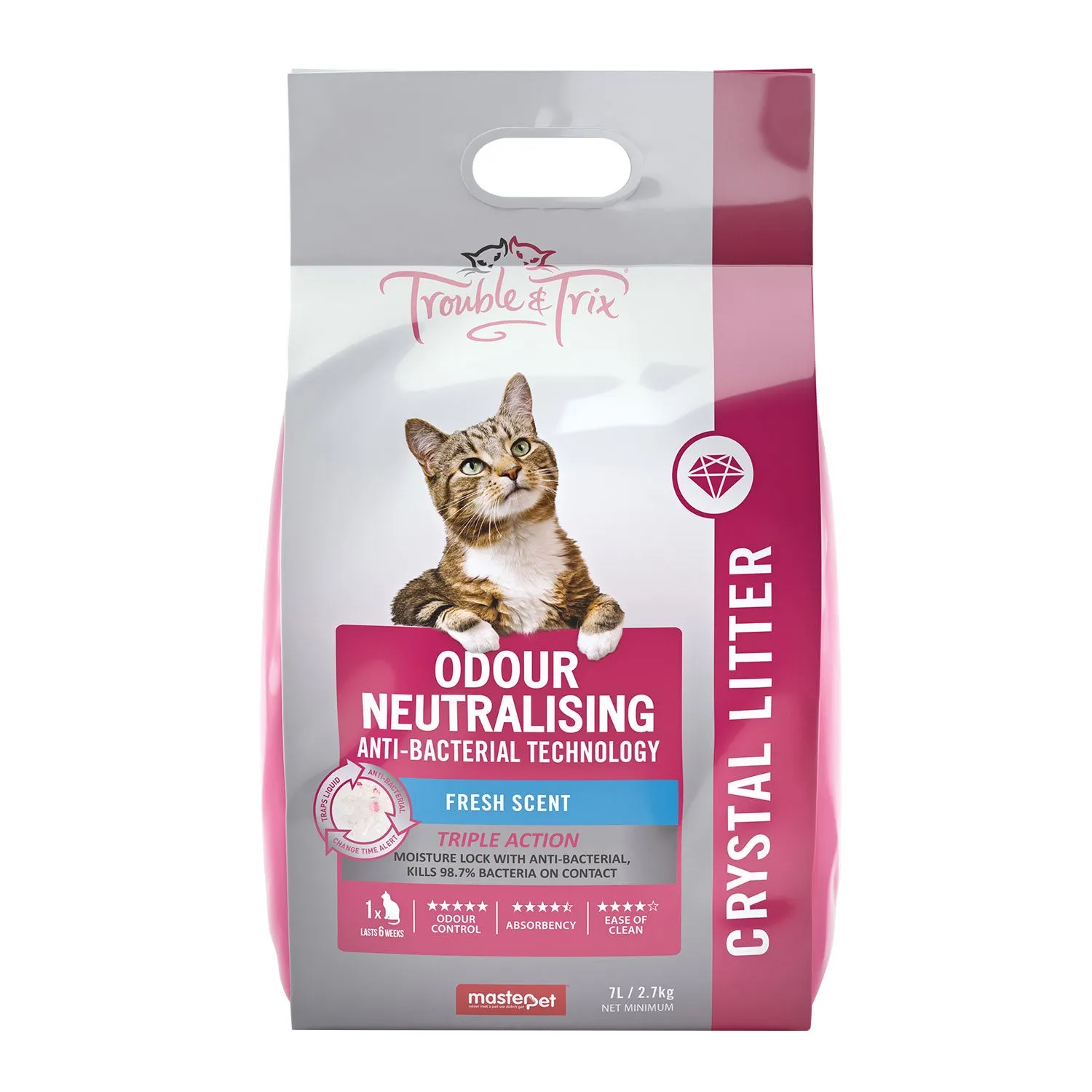 Trouble & Trix Odour Neutralising Anti-Bacterial Crystal Cat Litter