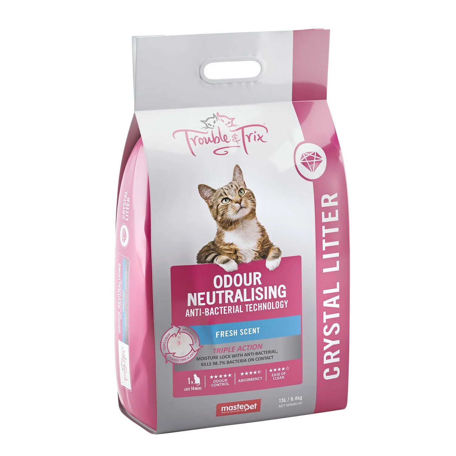 Trouble & Trix Odour Neutralising Anti-Bacterial Crystal Cat Litter