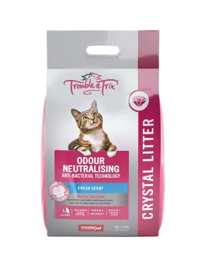 Trouble and Trix Odour Neutralising Anti-Bacterial Crystal Cat Litter 15L