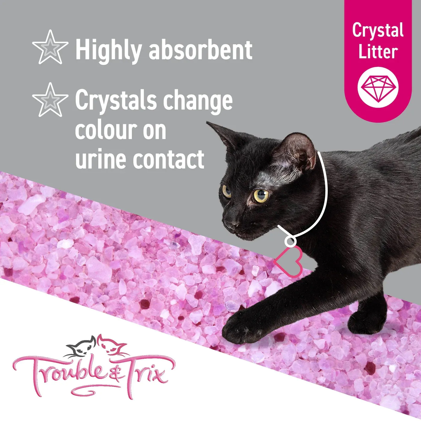 Trouble and Trix Odour Neutralising Anti-Bacterial Crystal Cat Litter 15L