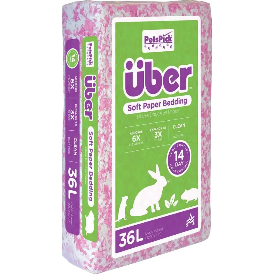 Uber Soft Paper Pet Bedding Pink & White