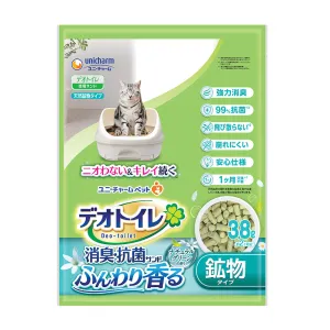 Unicharm Pet Deo-Toilet Refill Natural Garden Scented Zeolite Pellets 3.8L