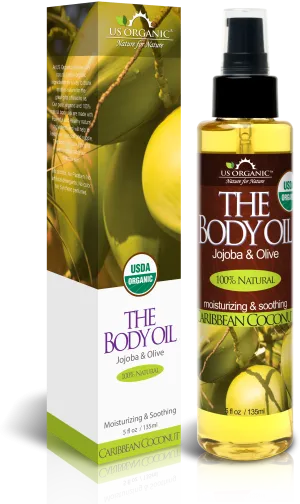 US Organic The Body Oil, Smooth Caribbean Coconut, USDA Certified Organic, 5 oz