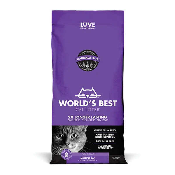 World's Best Cat Litter' Lavender Scented Multiple Cat Clumping Formula 28 lbs. bag