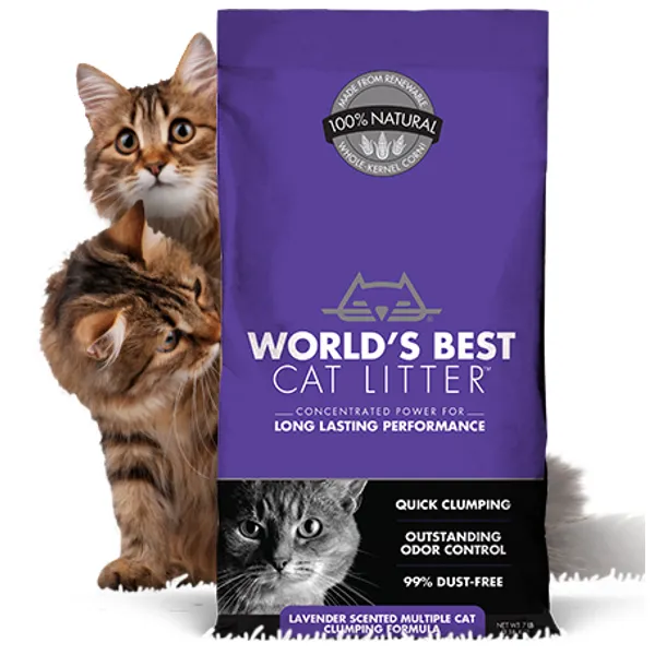 World's Best Cat Litter Lavender Scented Multiple Cat Clumping Formula