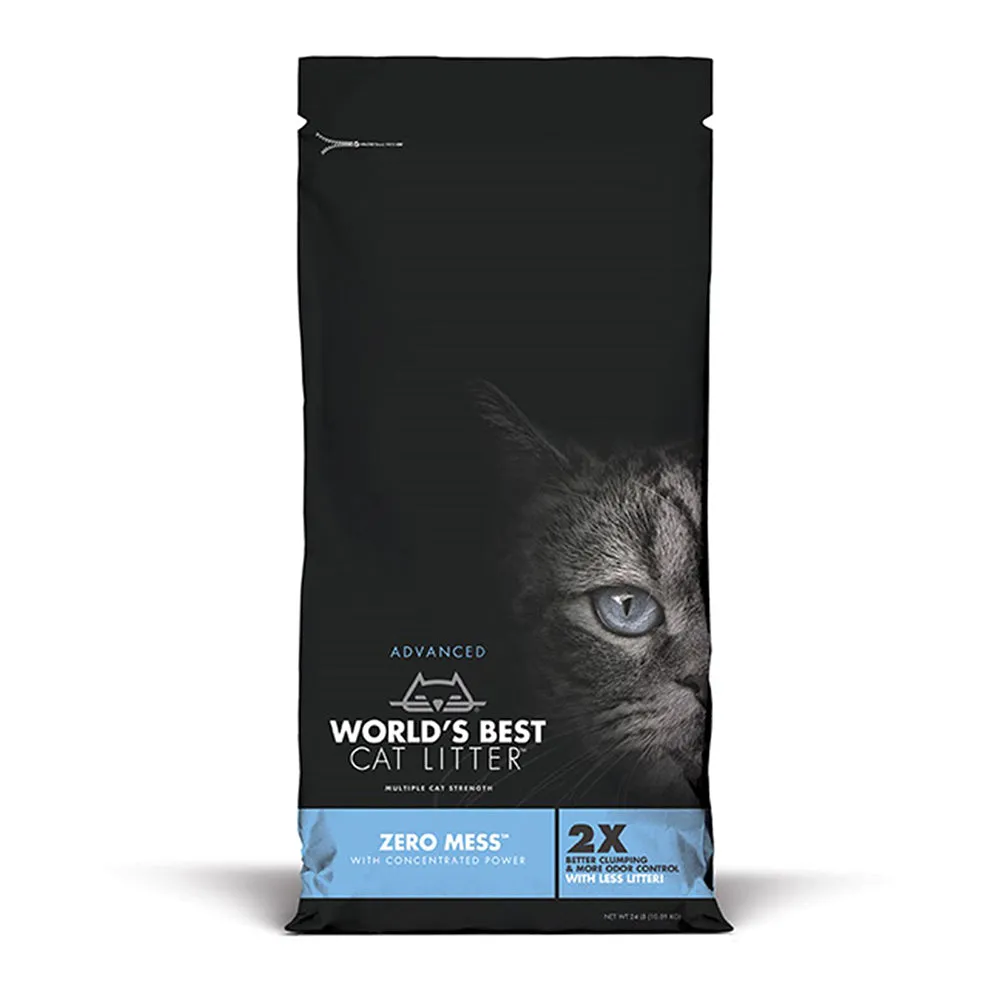 World's Best Cat Litter Zero Mess Clumping Advanced Formula Blue 24lb